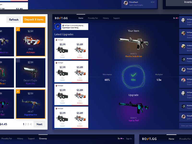 bolt gg upgrade skins