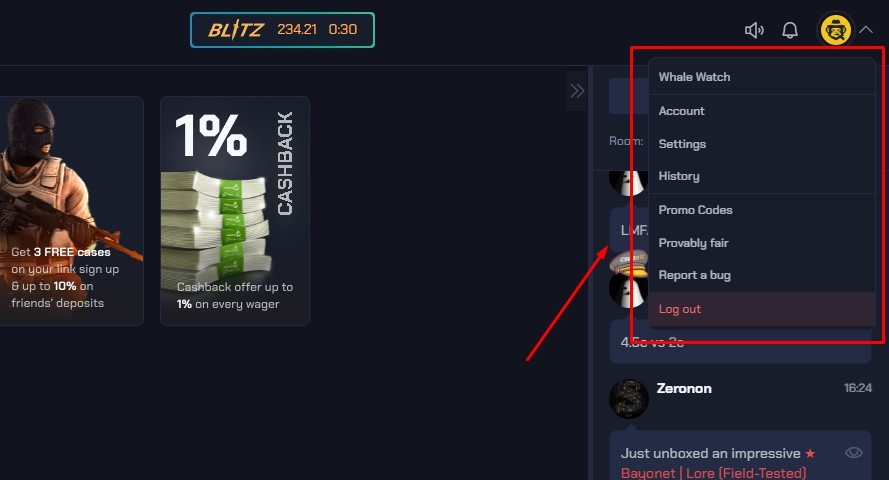 csgobig user dashboard