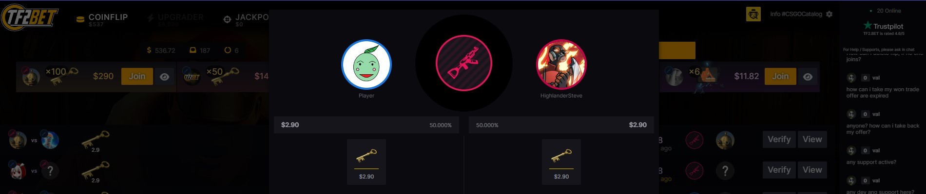 TF2.Bet coinflip