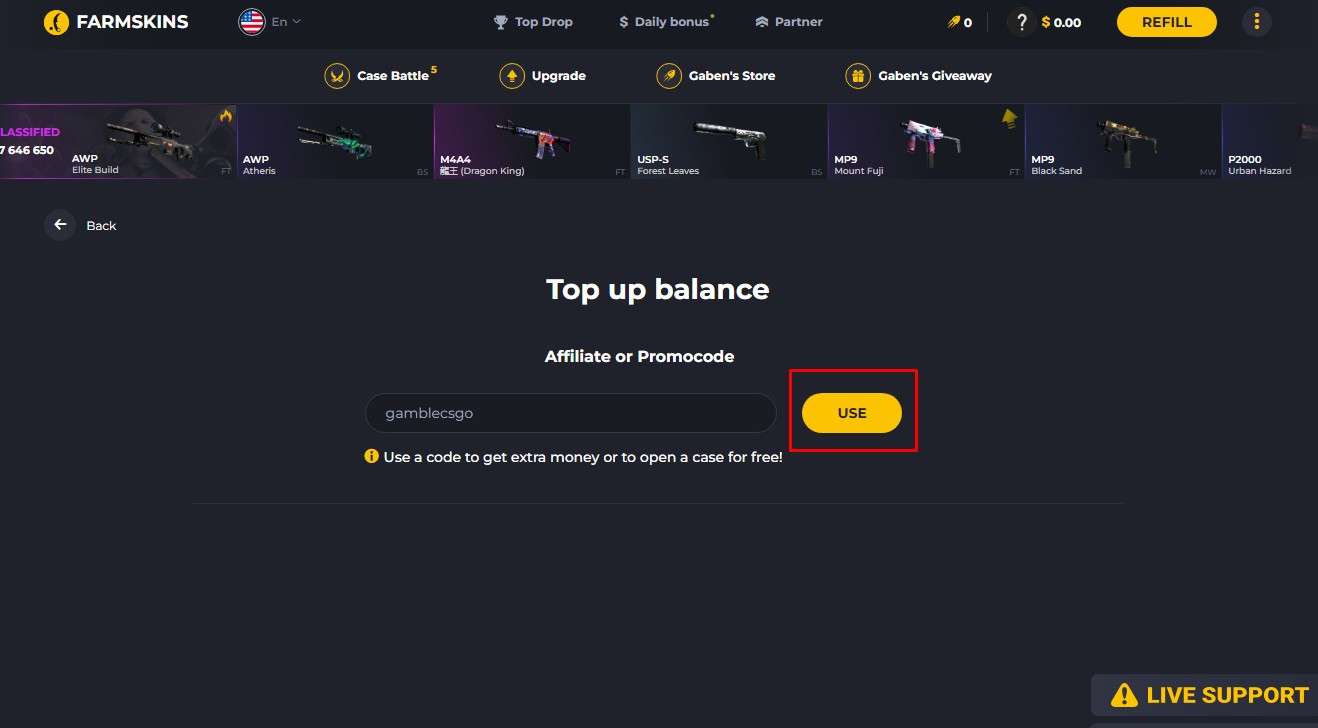 farmskins use bonus
