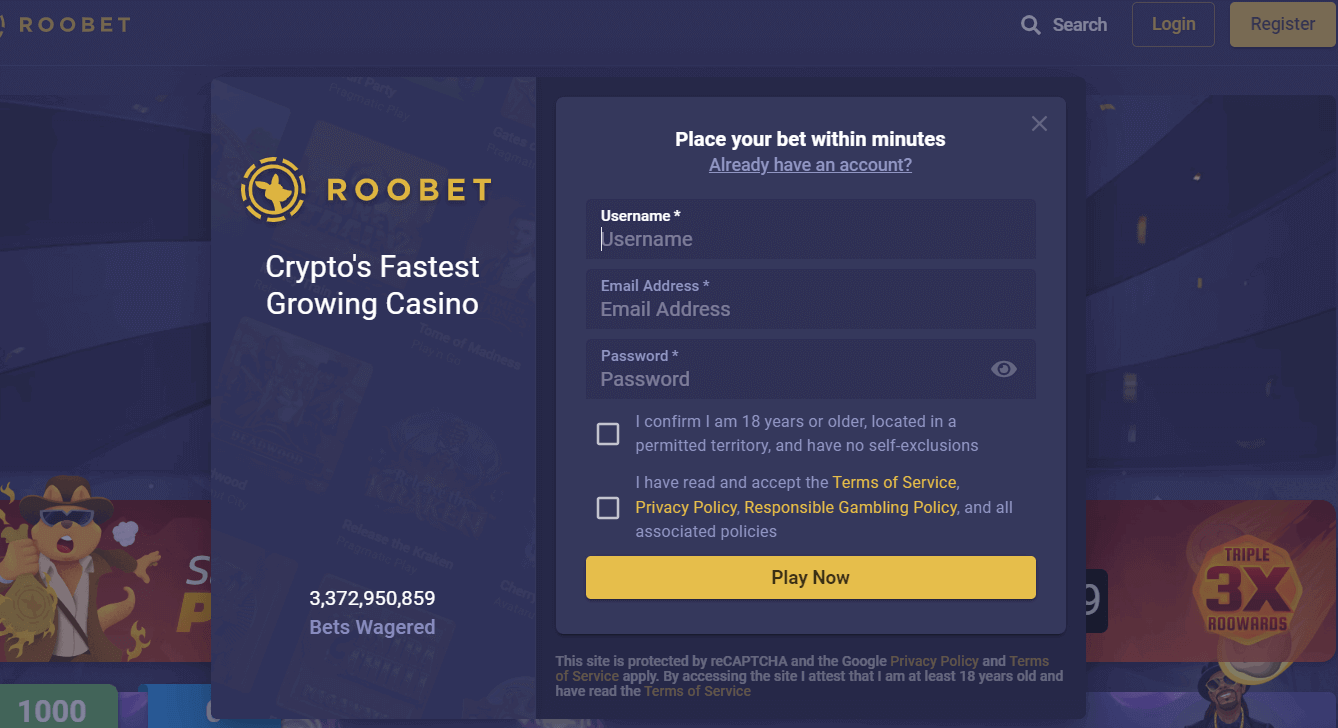 roobet registration