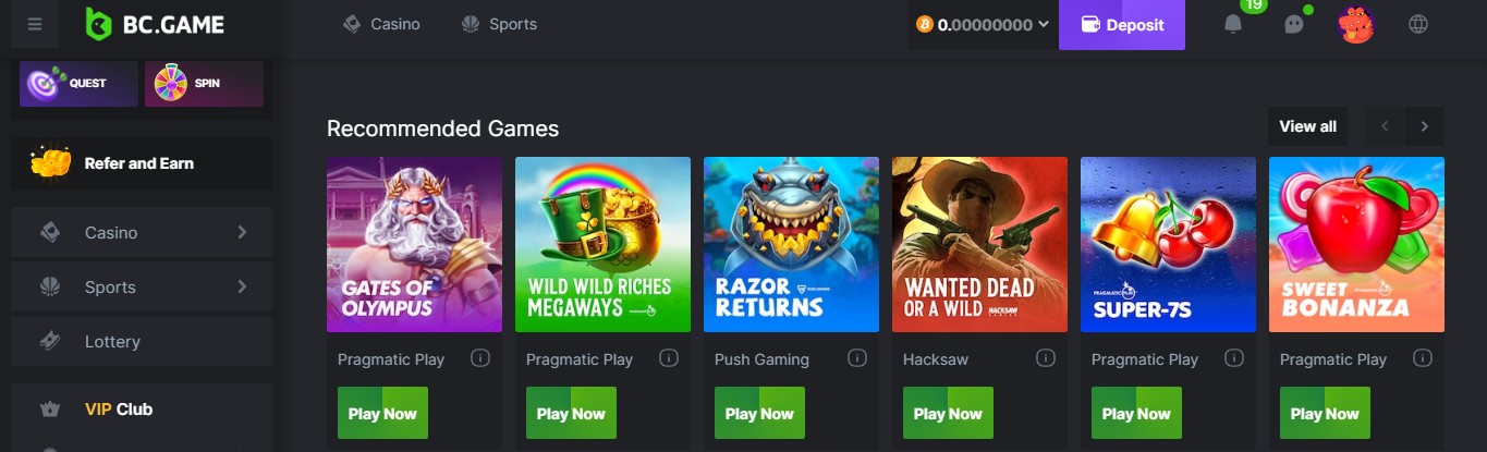 Recommended games bc.game