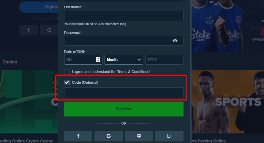stake code