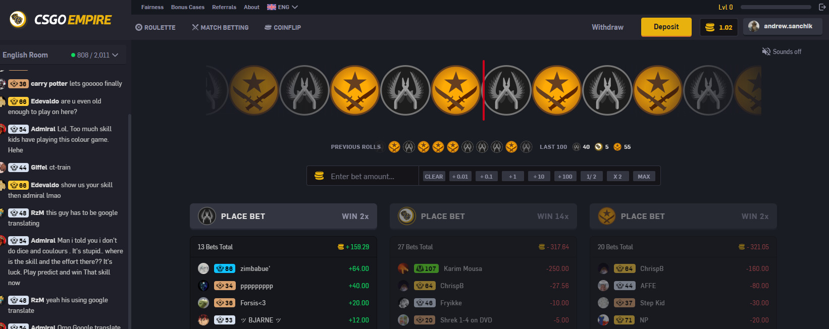 csgoempire csgo roulette sites