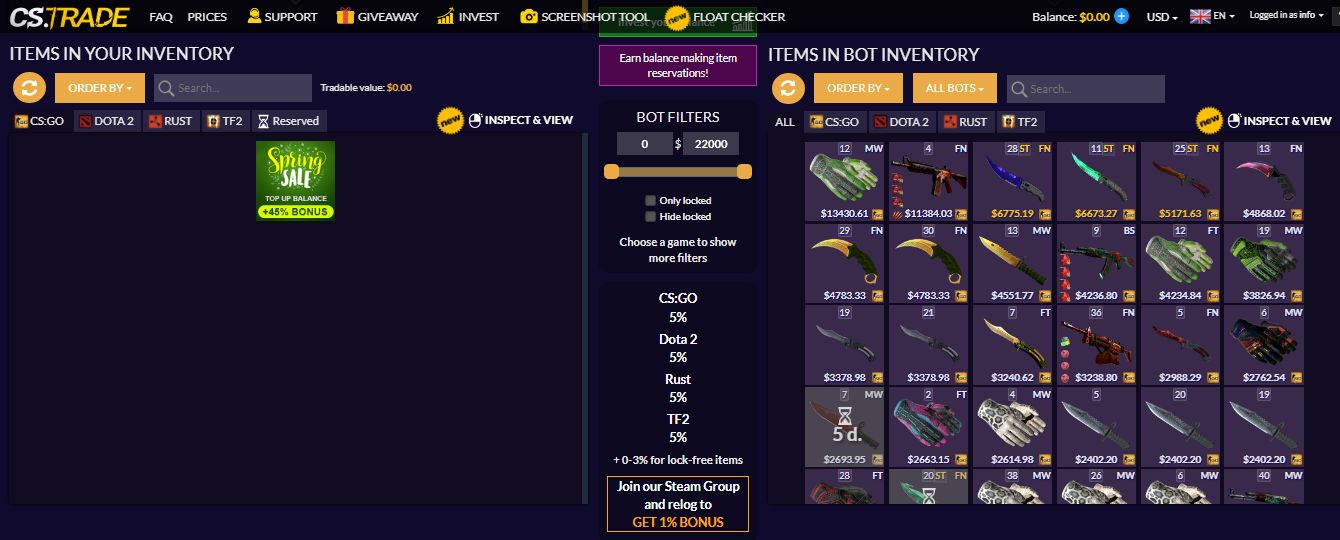 CS.Trade bonus