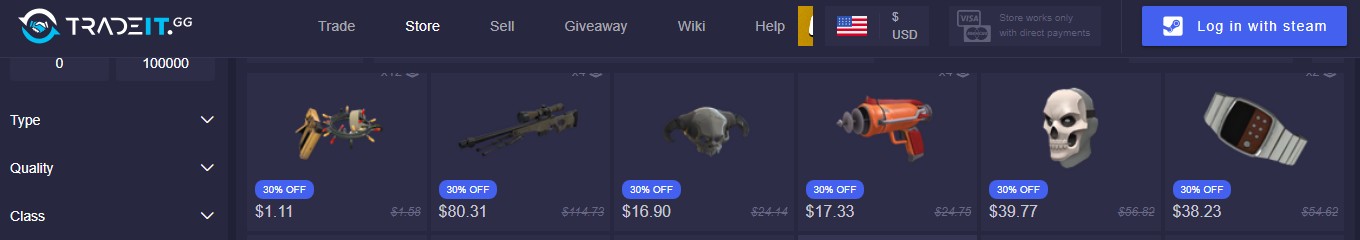 Tradeit.gg TF2 skins