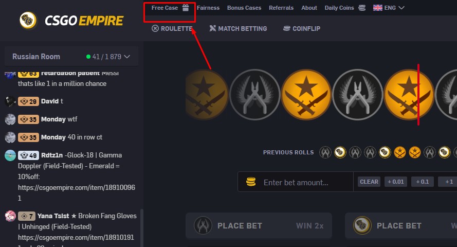 csgoempire free case