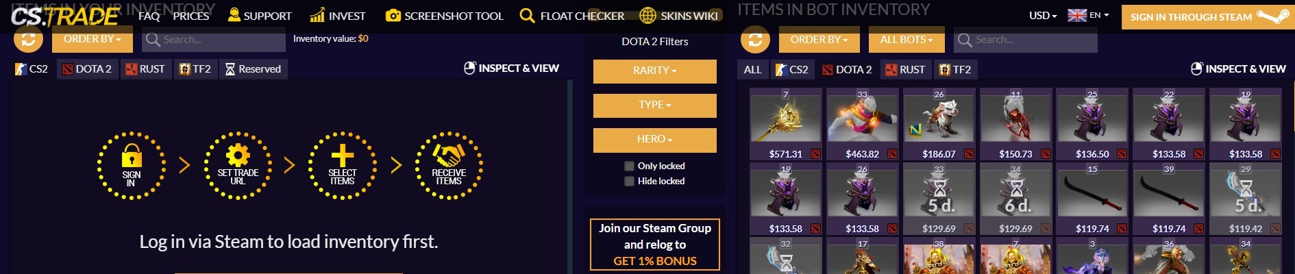 How to trade on CS.Trade