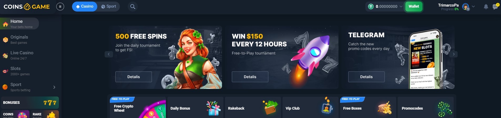 Coins.Game site