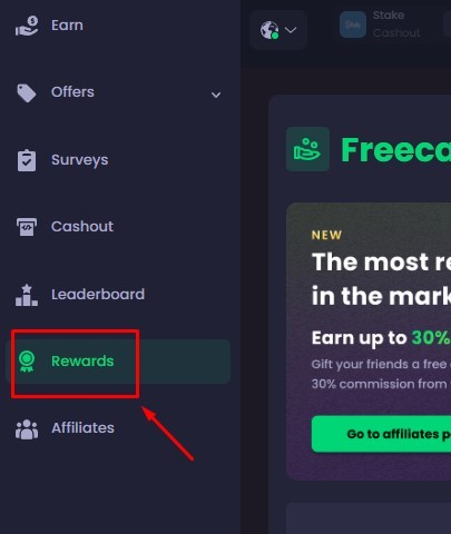 “gift” icon on freecash
