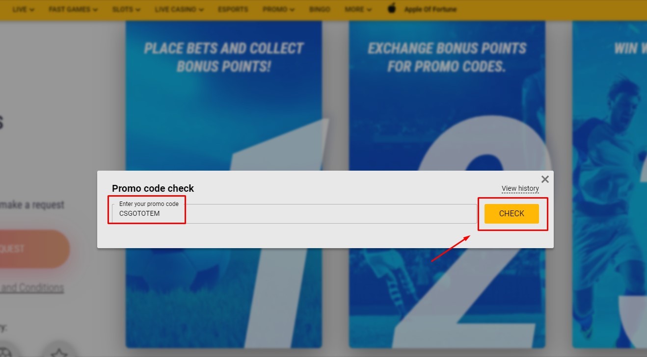 redeem the code melbet