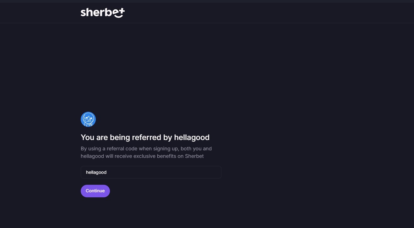 sherbet bonus code
