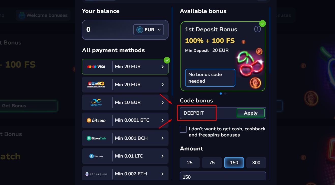 7bit casino Promo code