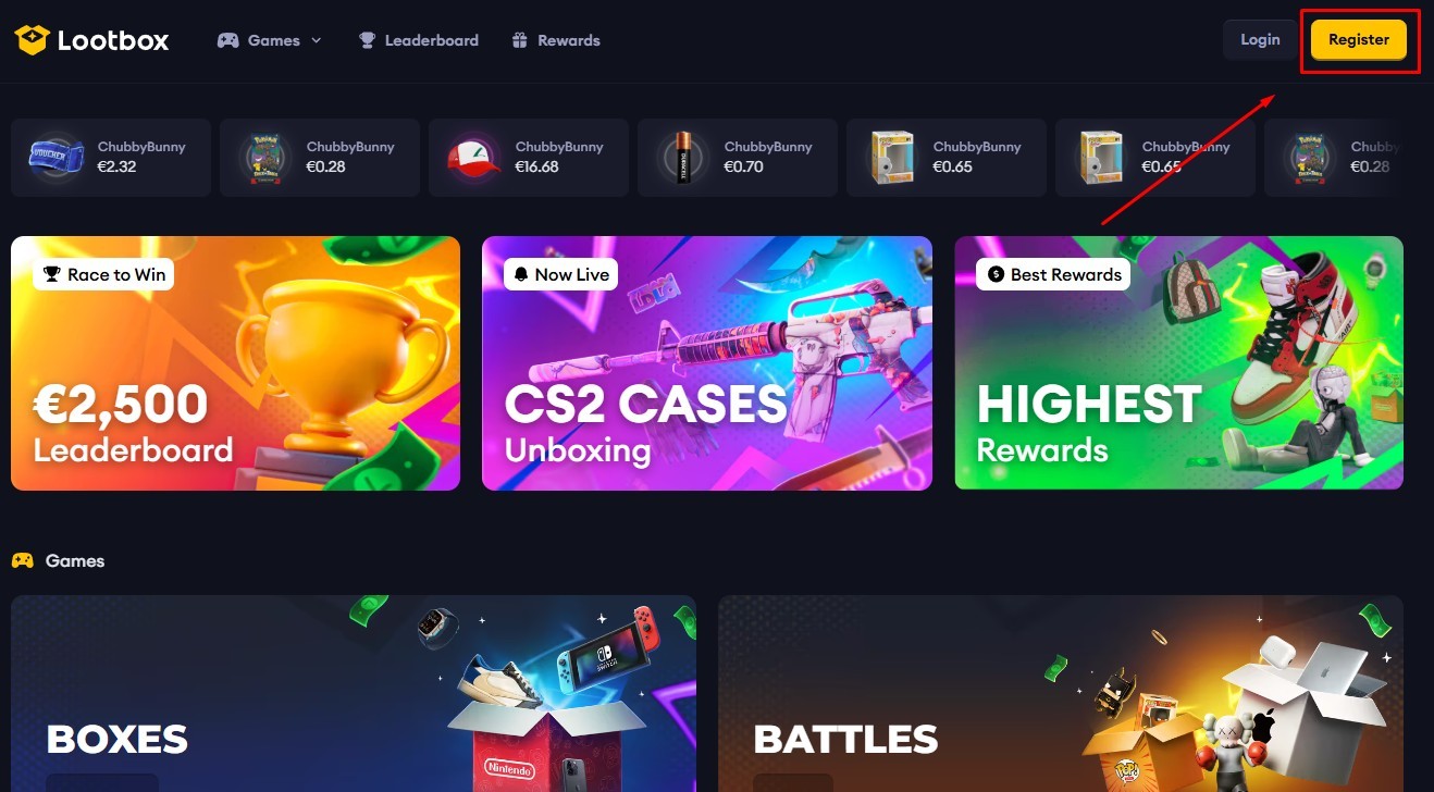 Visit lootbox.com