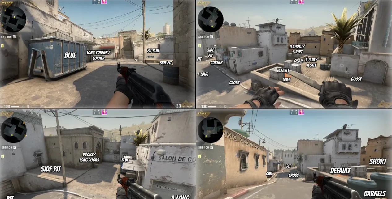 Dust 2 Map Callouts