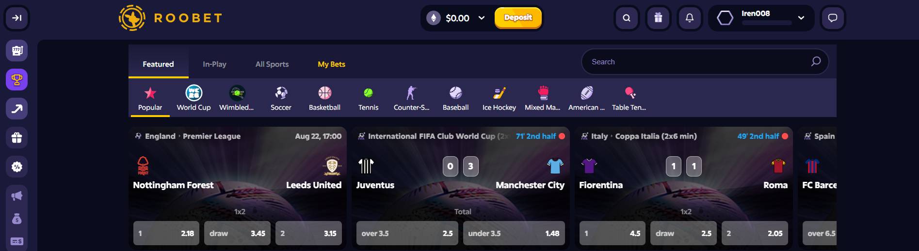 roobet match betting